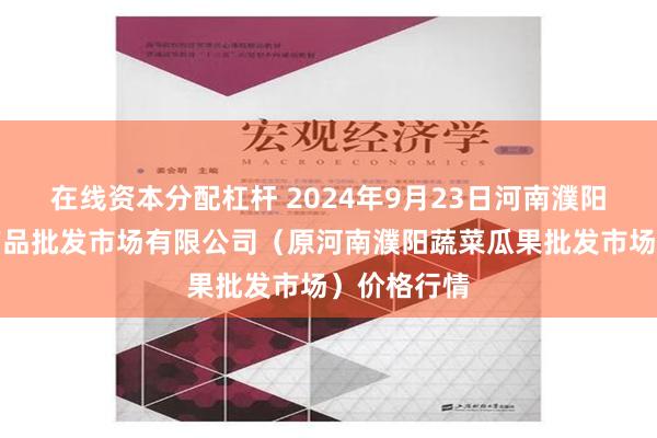 在线资本分配杠杆 2024年9月23日河南濮阳宏进农副产品批发市场有限公司（原河南濮阳蔬菜瓜果批发市场）价格行情
