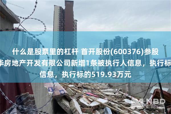 什么是股票里的杠杆 首开股份(600376)参股的北京尚泰信华房地产开发有限公司新增1条被执行人信息，执行标的519.93万元