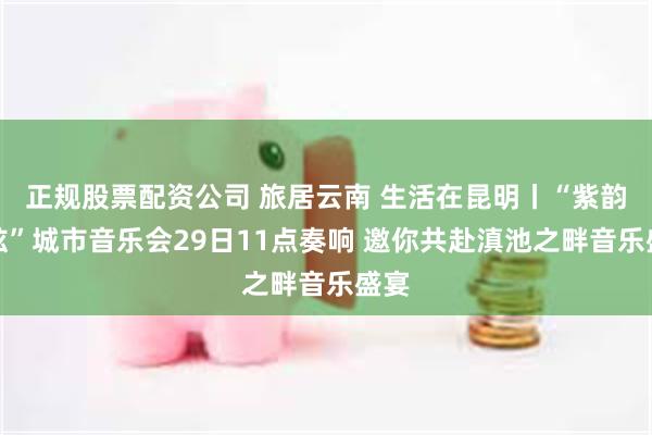 正规股票配资公司 旅居云南 生活在昆明丨“紫韵漫弦”城市音乐会29日11点奏响 邀你共赴滇池之畔音乐盛宴