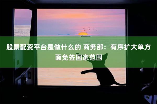 股票配资平台是做什么的 商务部：有序扩大单方面免签国家范围
