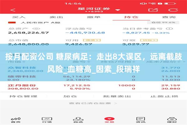 按月配资公司 糖尿病足：走出8大误区，远离截肢风险_血糖高_因素_段瑞祥