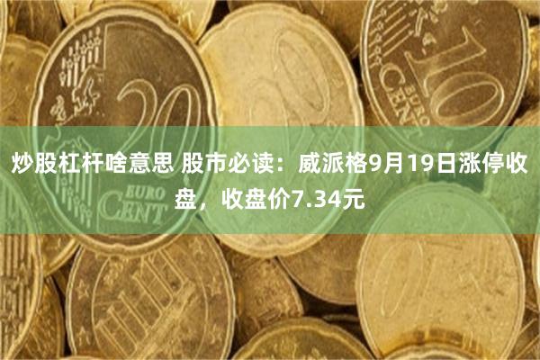 炒股杠杆啥意思 股市必读：威派格9月19日涨停收盘，收盘价7.34元